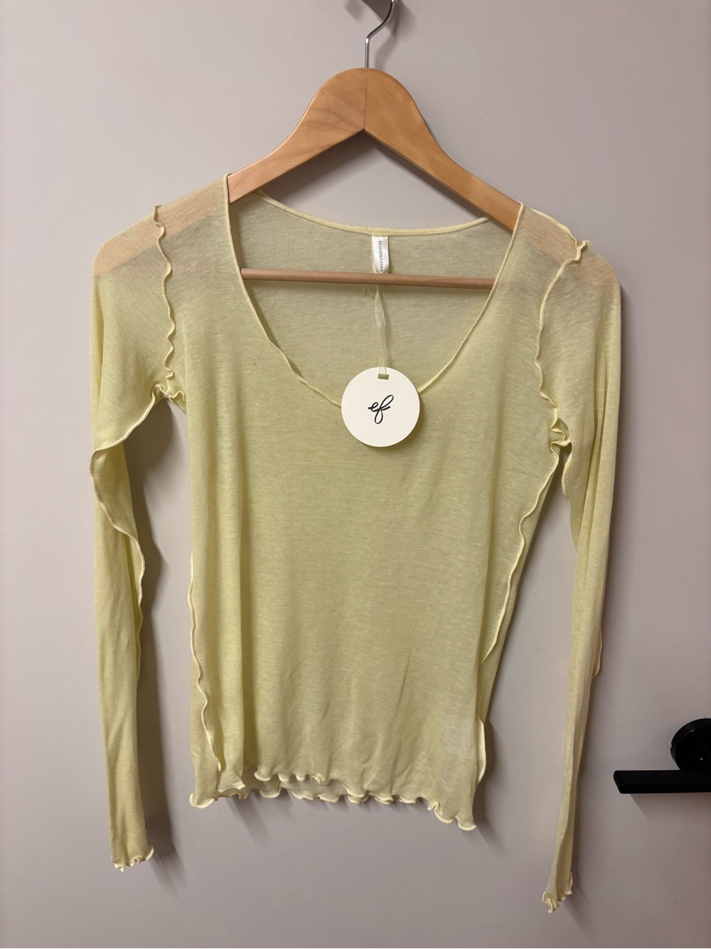 Eliza Faulkner Carla Merino Wool long sleeve top Banana